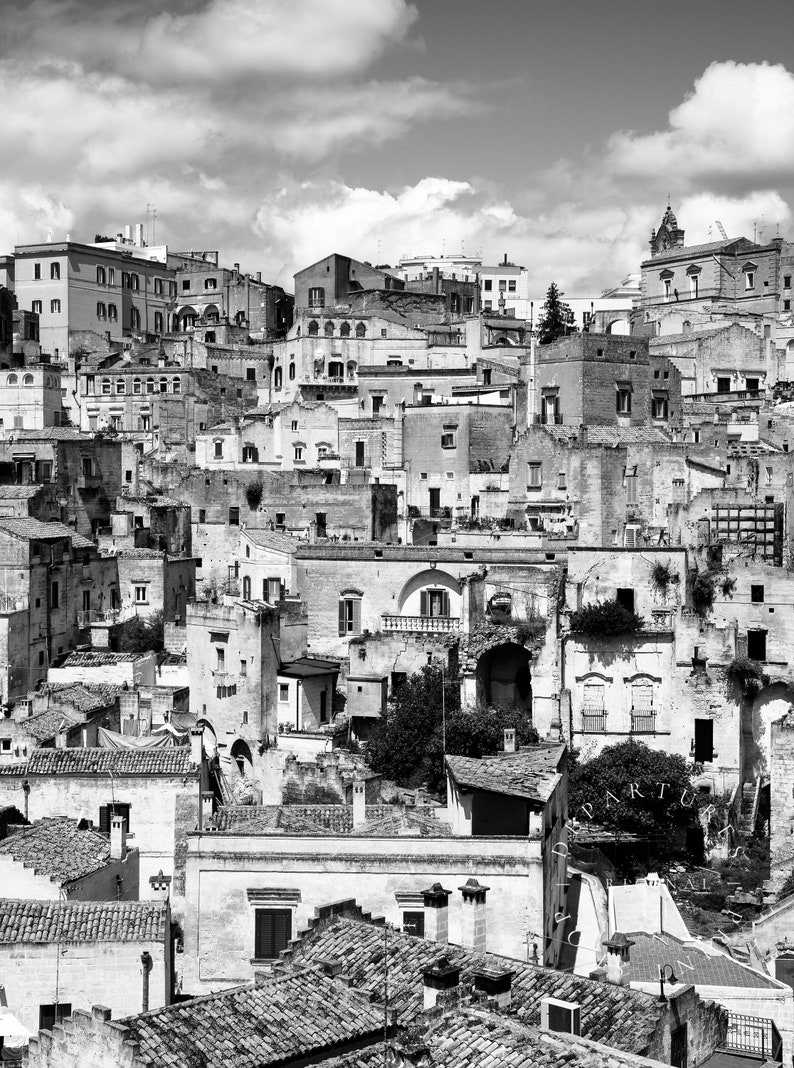 Matera Italy Print European Village Black and White Travel Etsy Australia