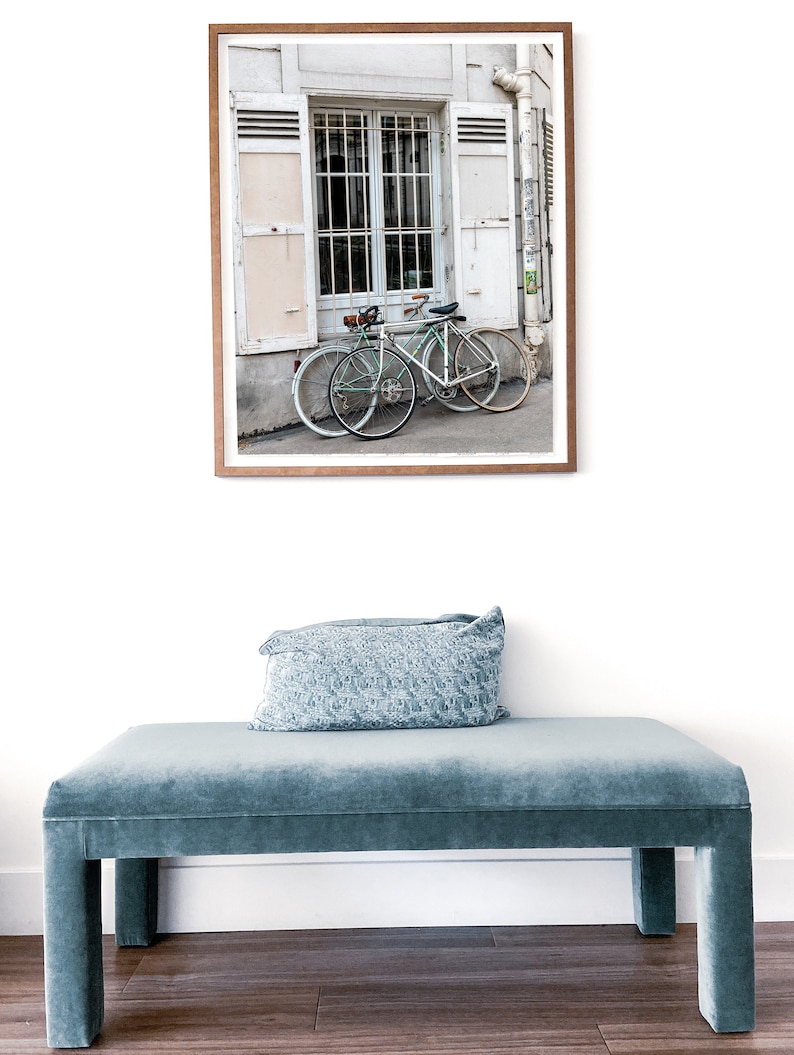 Neutral bike print taken in the charming Montmartre neighborhood in Paris, France.