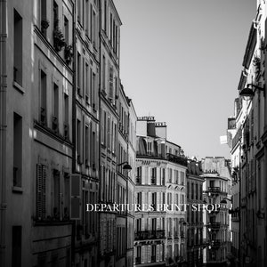 Black and White Paris Architecture Print, Montmartre, Europe Streets, France Poster, French Decor, European Travel Poster, Gallery Wall Art image 2