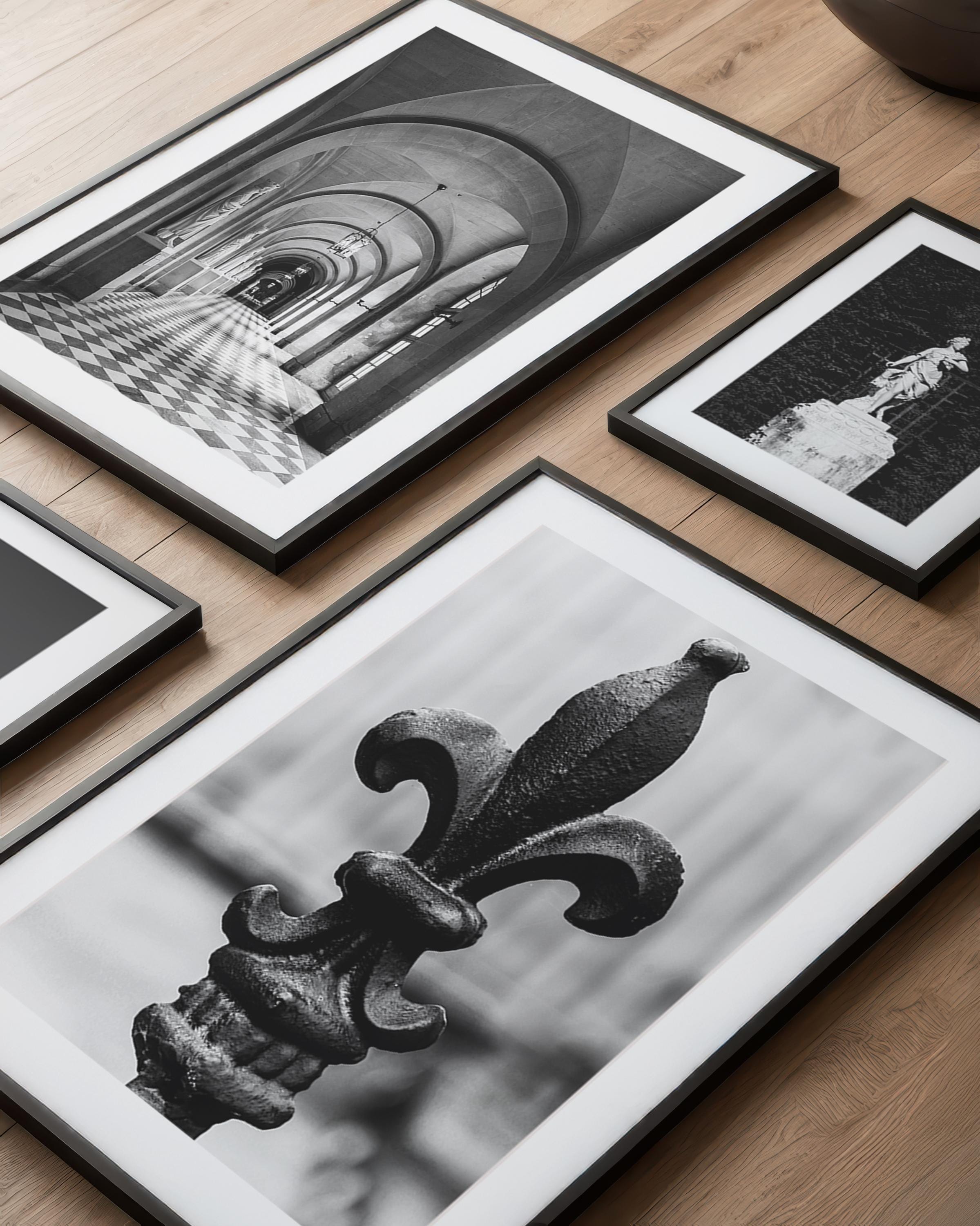 Fleur De Lis French Quarter Print, Black & White New Orleans Wall