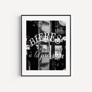 Paris Cafe Print, Black and White Paris Photography, French Restaurant, Paris Cafe Street Art, Minimalist Wall Decor for Kitchen Wall Art