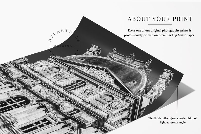Black and white Louvre Museum Paris Photography Print