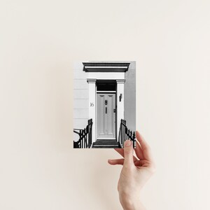 Black and white European doorway photography print