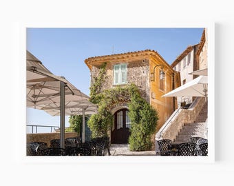 Impresión del pueblo de Eze, fotografía de la Costa Azul, póster de un pueblo europeo, Riviera Francesa, sur de Francia, arte mural grande para sala de estar