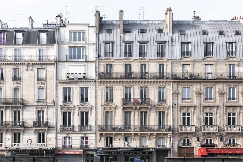 Neutral Paris Buildings Architecture Photography Print