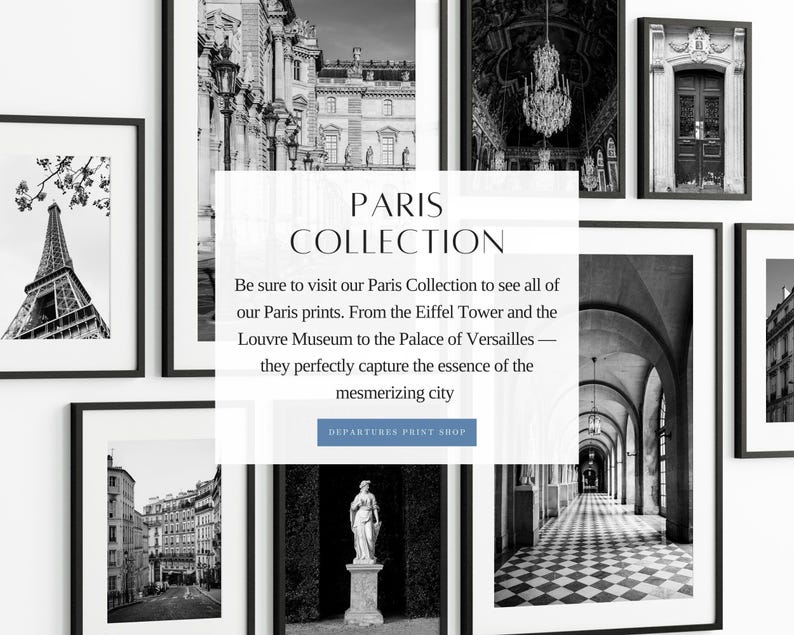 Black and white Louvre Museum Paris Photography Print