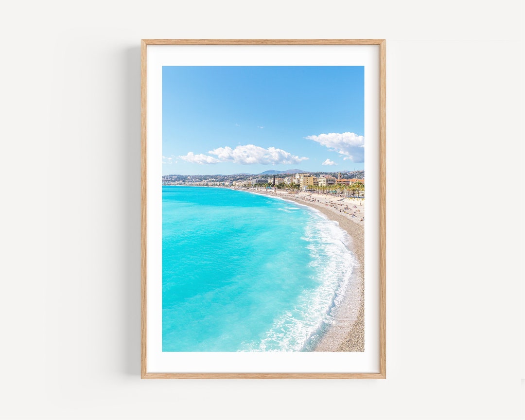 Nice France French Riviera Print, Cote D'azur Wall Decor, Beach Travel ...