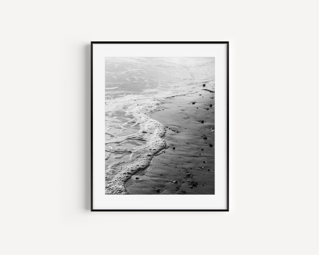 Black and White Beach Photography, Coastal Wall Decor, Ocean Waves Art ...
