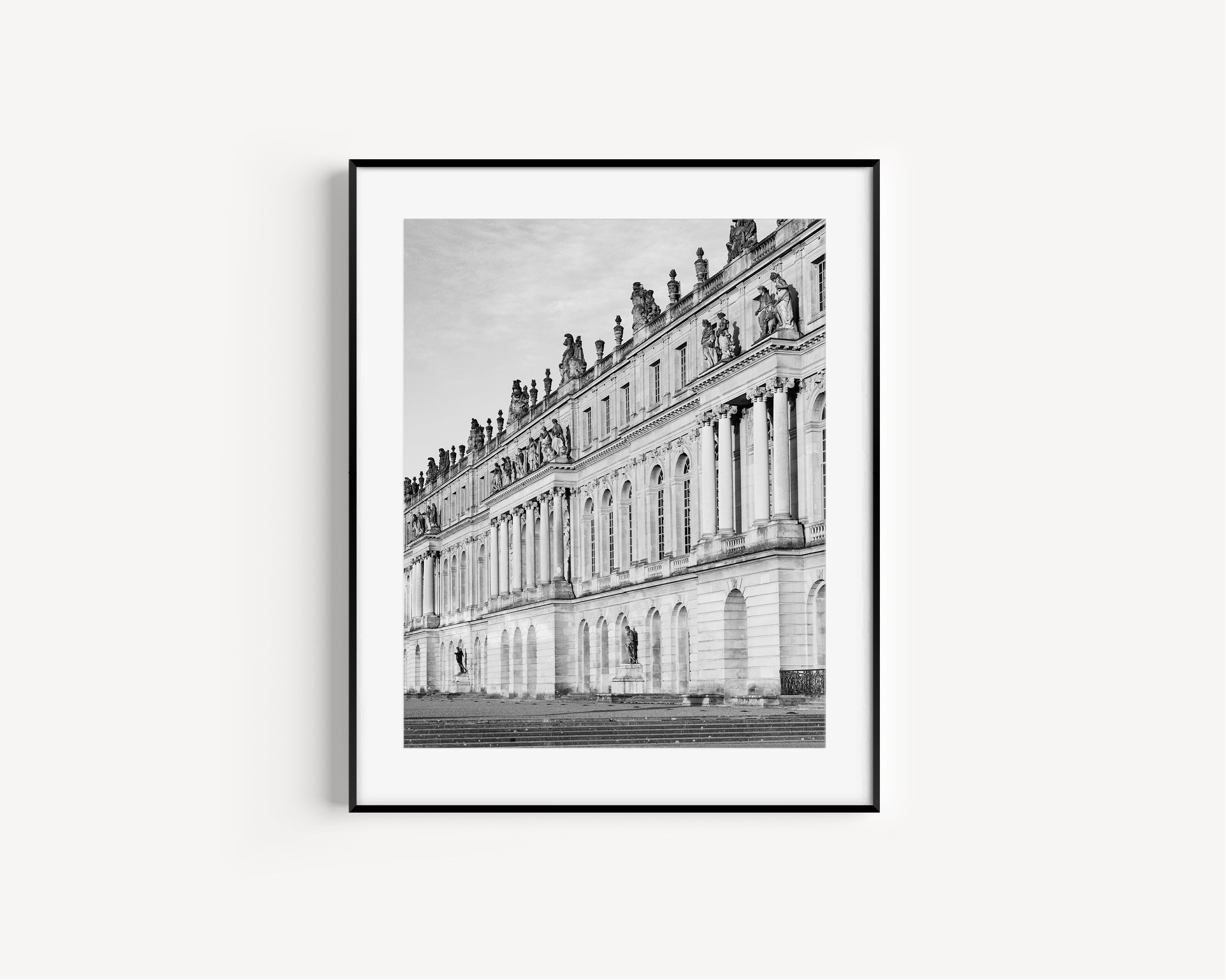 Palace of Versailles Print, Black and White Paris Photography 