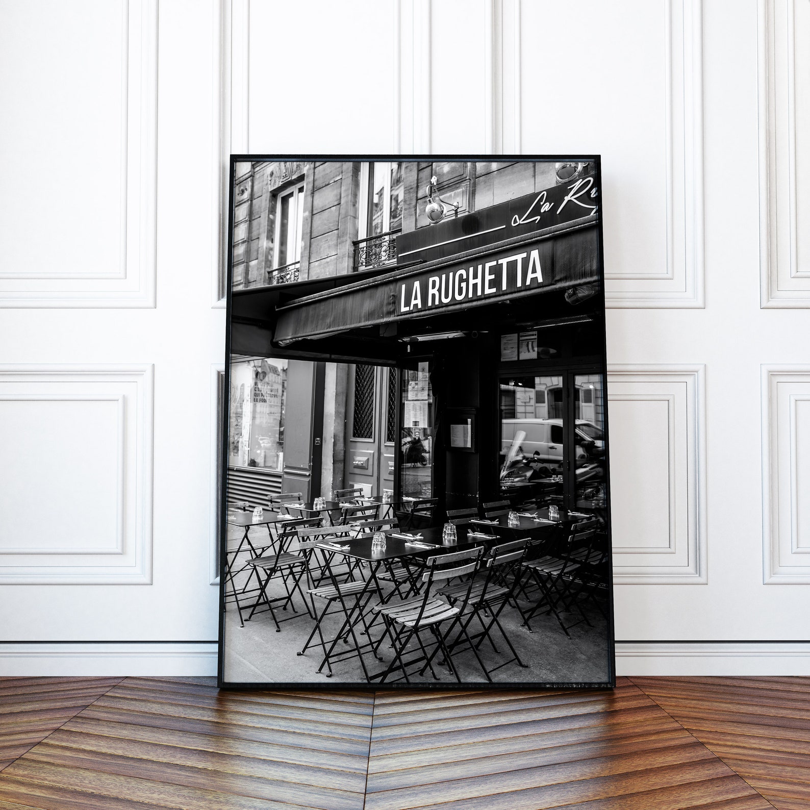 Black and White Parisian Cafe Print Paris Photography French Etsy