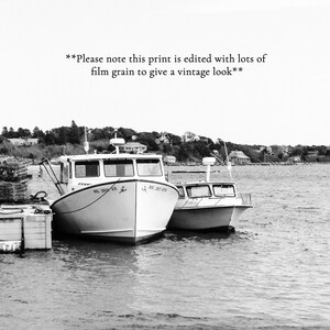 Black and white boat photography print taken in Martha's Vineyard