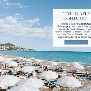 Cote d'Azur Photography, Nice France Travel Poster, French Riviera Print, Promenade des Anglais, Coastal Wall Art, French Coast, Beach Print image 10