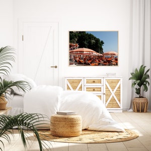 Arienzo Beach Club Amalfi Coast Orange Beach Umbrella Print