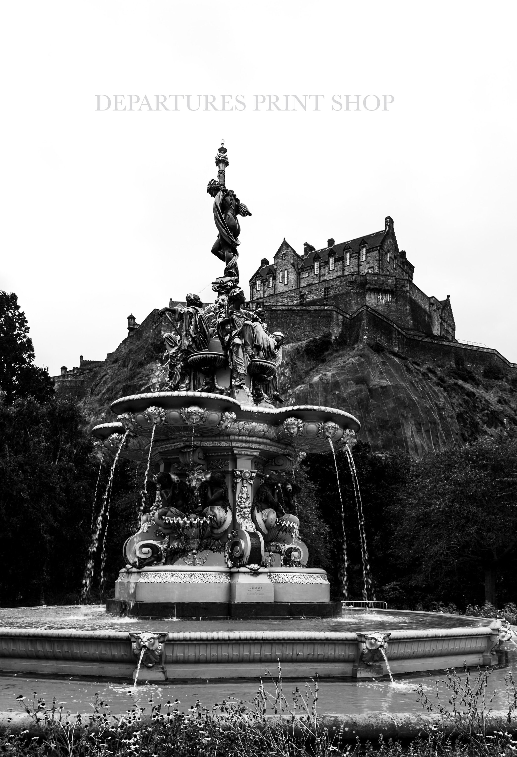 Edinburgh Castle Print Black and White Scotland Photography Etsy