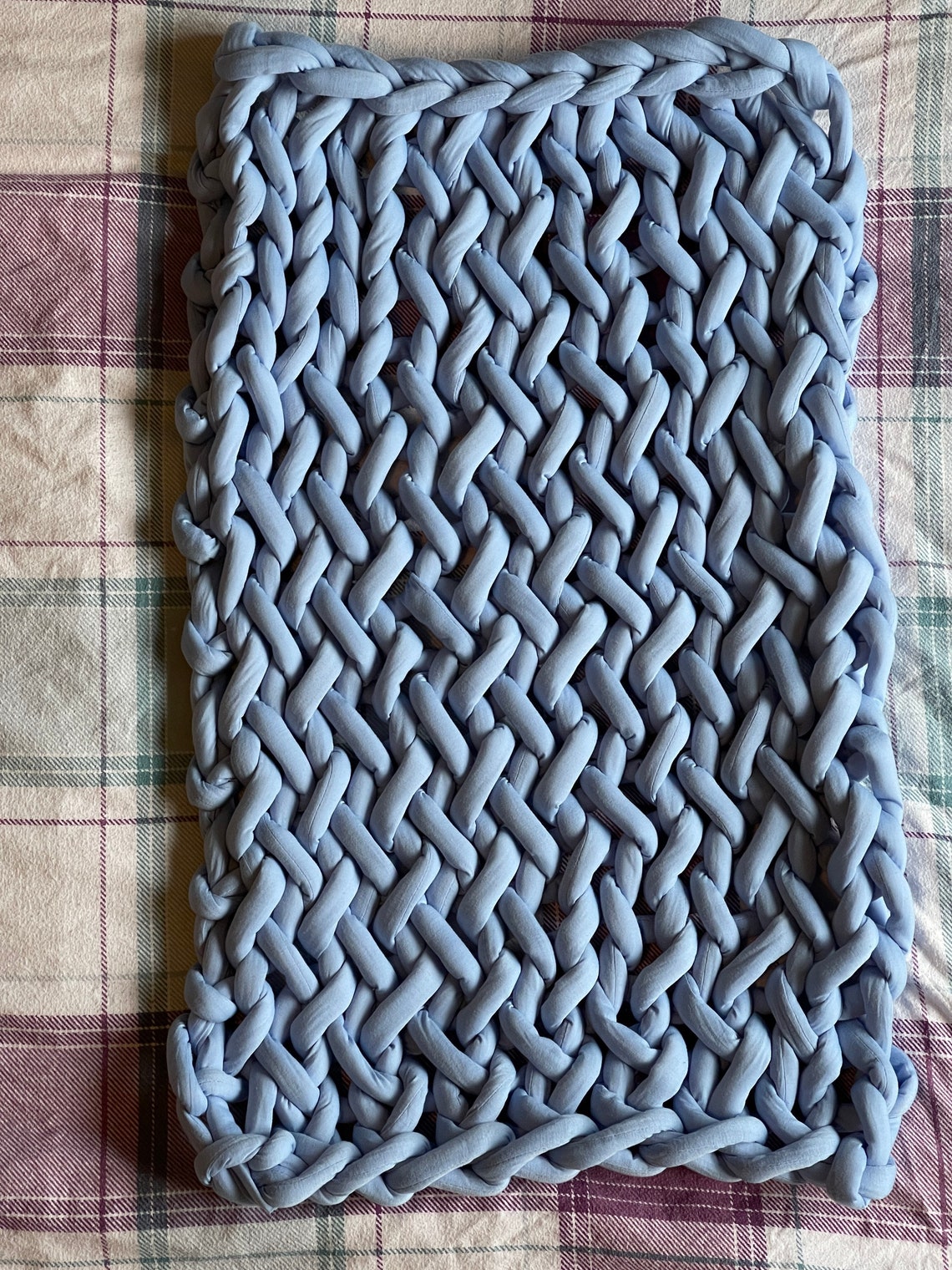 Handmade chunky knit bath mat/small floor rug Etsy