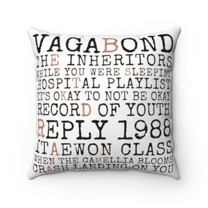 BEST K DRAMA® Pillow | K DRAMA Typography® Pillow | K Drama Pillow | Korean Drama Pillow