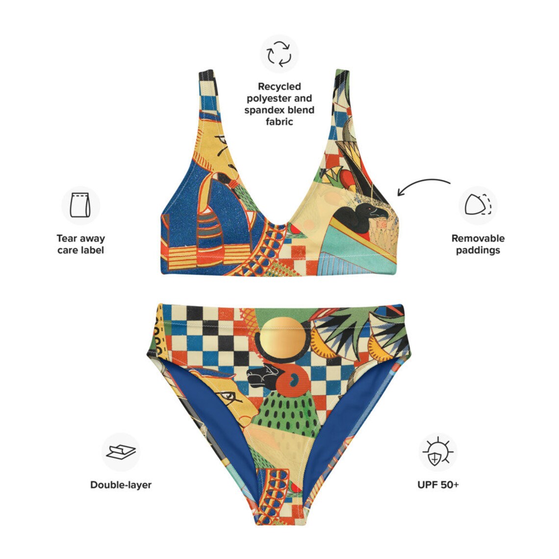 Ancient Egyptian Style Bikini set HighWaisted Bikini Etsy