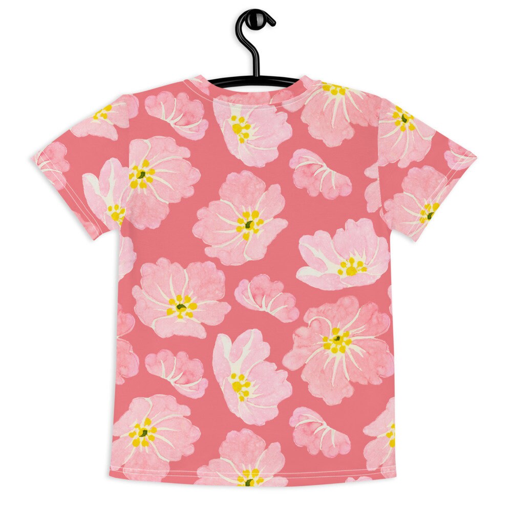 Floral Kids T Shirt Girls Tshirt Female T Shirt Girls Etsy