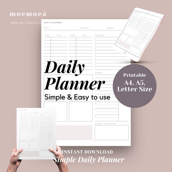 Daily Planner Printable Planner Day Planner Daily | Etsy