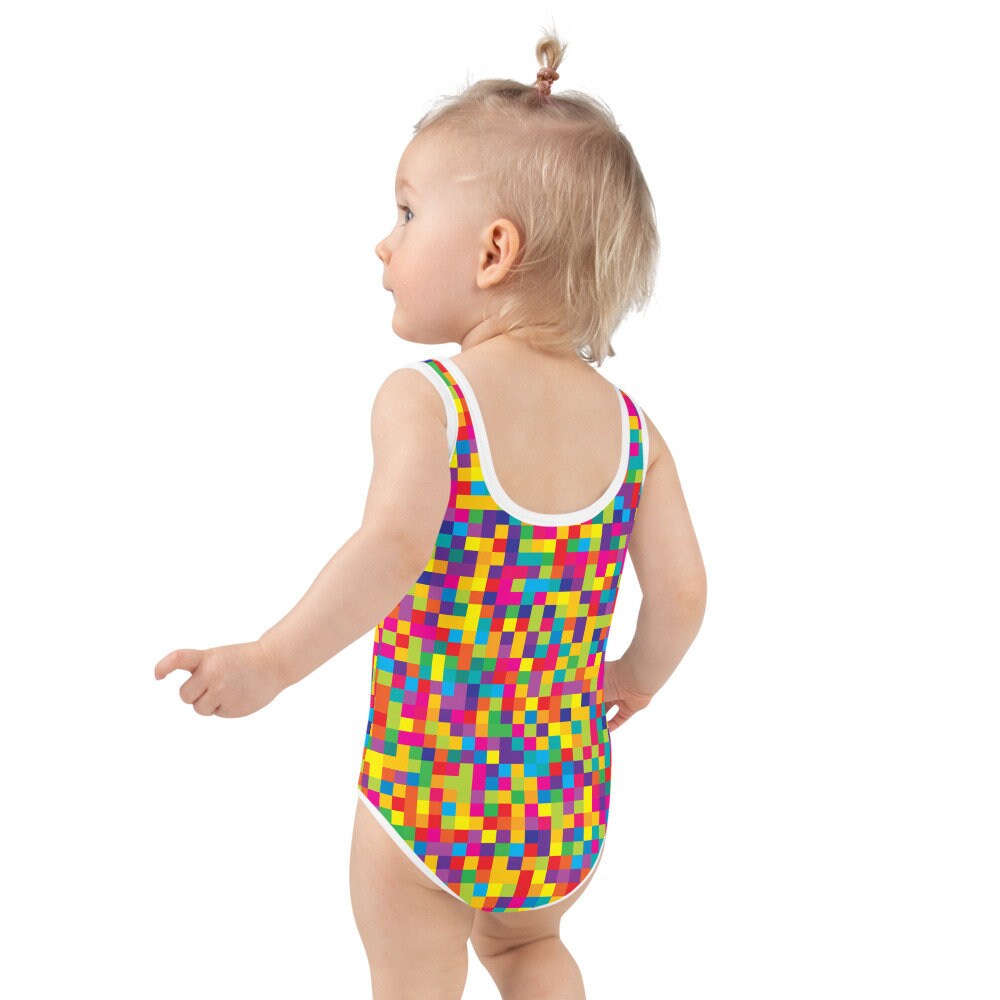 Adorable Girls One Piece Swimsuit Colorful One Piece Etsy
