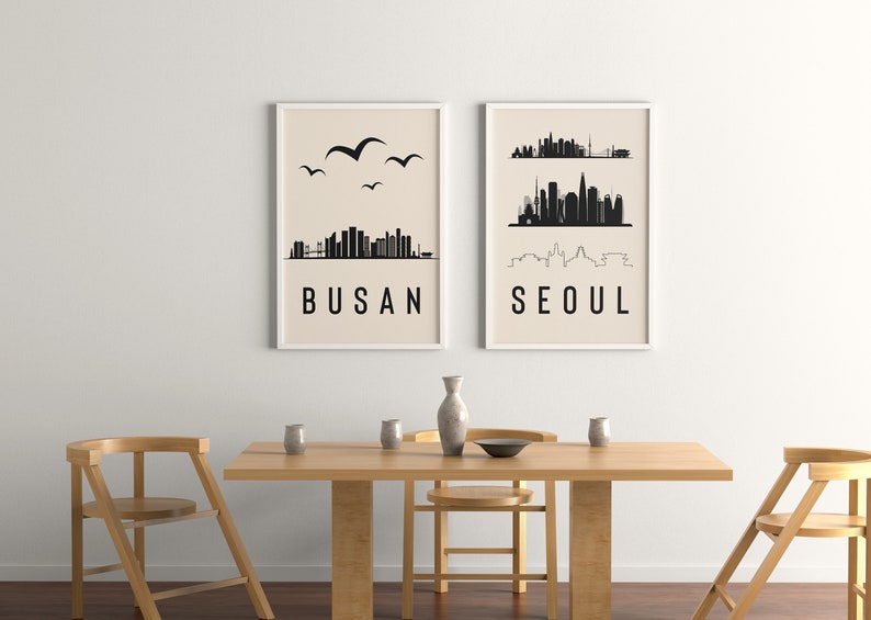 Set of 2 Printable Korean Poster | Korea Poster | Wall Decor Living ...