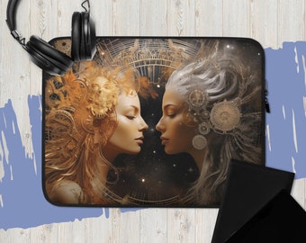 Gemini Laptop Sleeve - 13 Inch and 15 Inch - Zodiac Astrology Protective Case - Celestial Horoscope Tech Cover