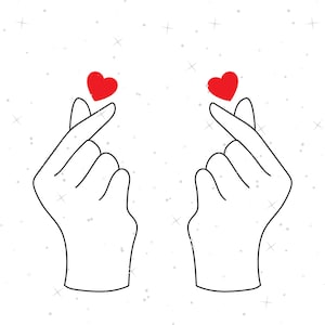 Koreanische Liebe SVG | Svg Png Dxf | Finger Herz Svg | K-Pop Svg | Hand Liebe Svg | Koreanische Liebe Svg | Valentinstag Svg | Cricut | Ausgeschnittene Datei