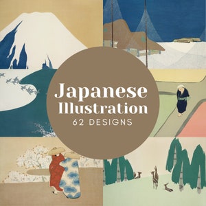 62 Cartel vintage japonés / Cartel de arte japonés / Cartel vintage / Ilustración vintage / Descarga instantánea / Ukiyo-e / Kamisaka Sekka