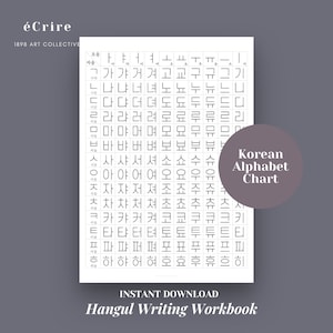 Druckbares koreanisches Notizbuch | Koreanisches Schreiben Workbook | Hangul schreiben Arbeitsblatt | Koreanische Silbentabelle | Koreanisches Alphabet | Koreanisch lernen