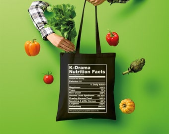 K Drama Nutrition Facts Shopper Tasche