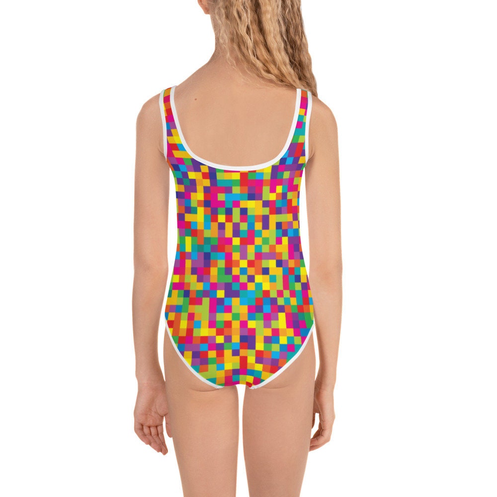 Adorable Girls One Piece Swimsuit Colorful One Piece Etsy