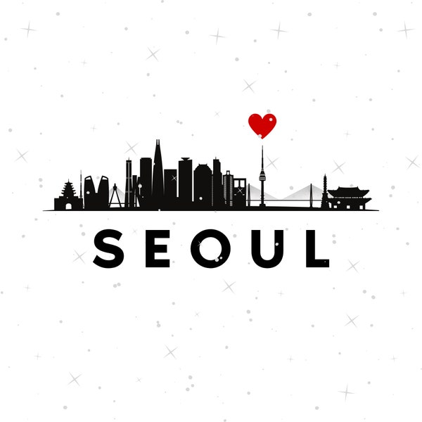 SEOUL SVG | Svg Png Dxf | Seoul Korea | K-Pop Svg | Seoul Skyline Svg | Cricut | Cut file