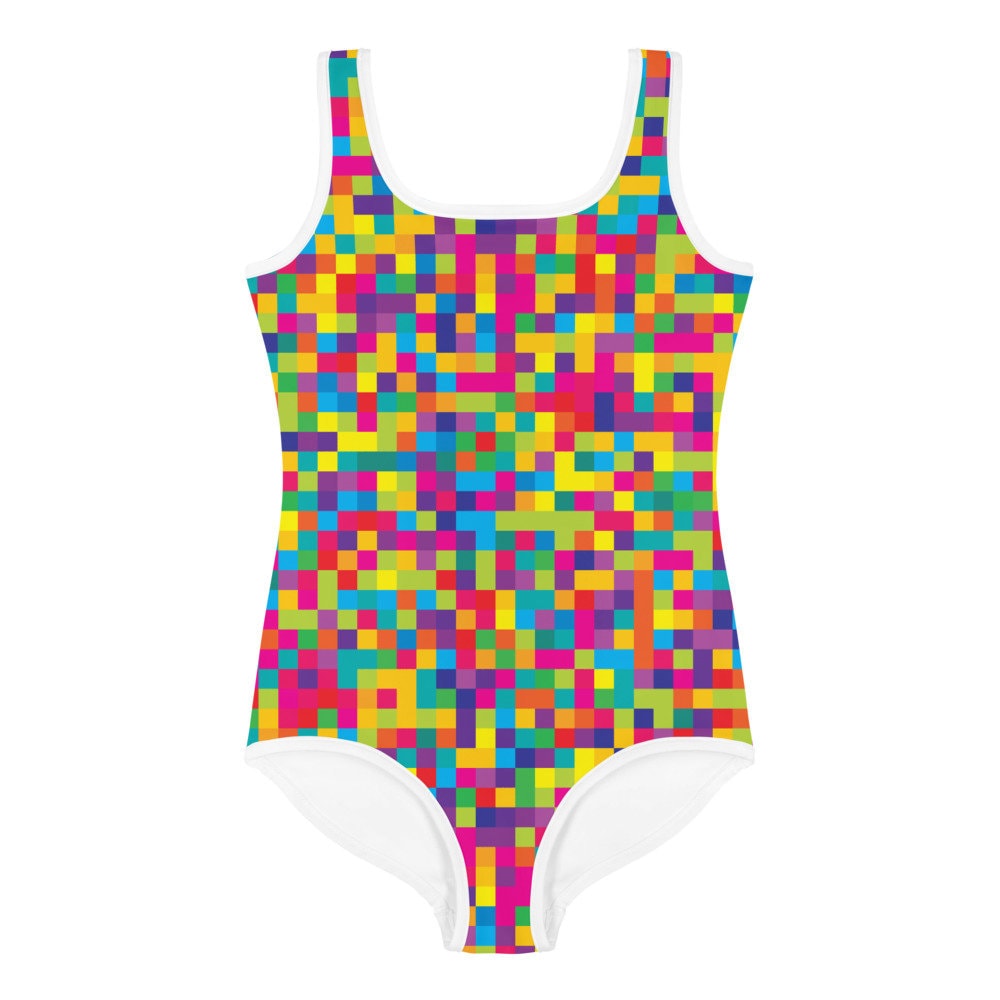 Adorable Girls One Piece Swimsuit Colorful One Piece Etsy