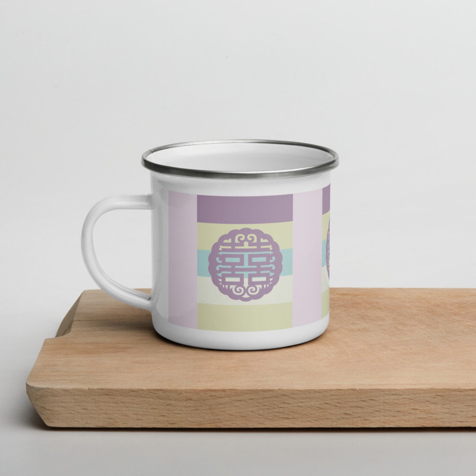 Korean Enamel Mug 12 Oz Korean Traditional Mug Korean Gift Etsy
