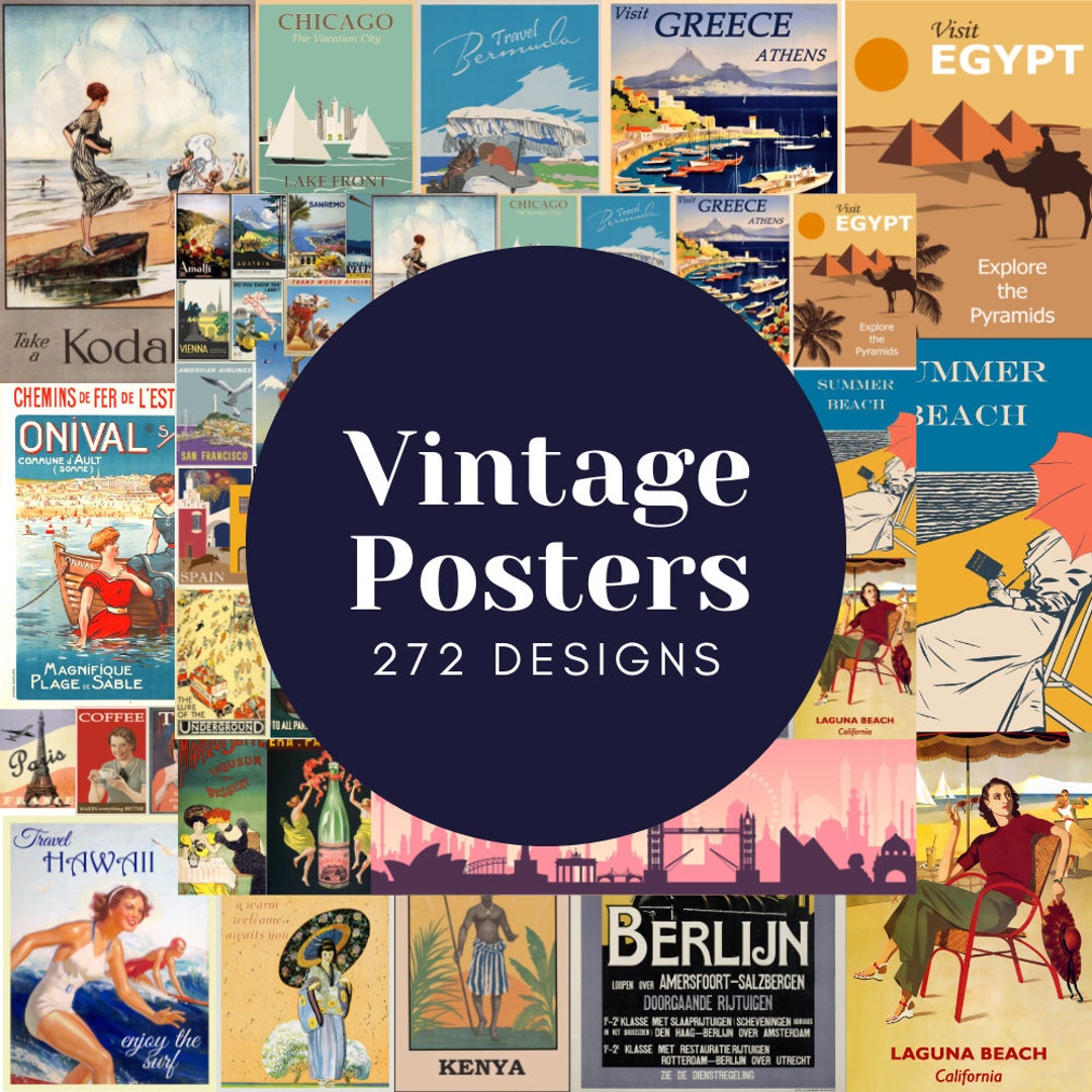 272 Vintage Travel Posters / SVG Vintage Travel Poster / Vintage Poster ...