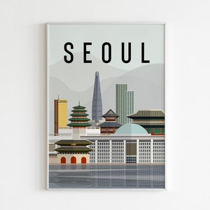 Druckbare Seoul Poster | Korea Poster | Koreanische Wandkunst | Home Decor | Koreanisches Geschenk | Wand-Dekor | Seoul Wandkunst | Seoul Stadt Poster