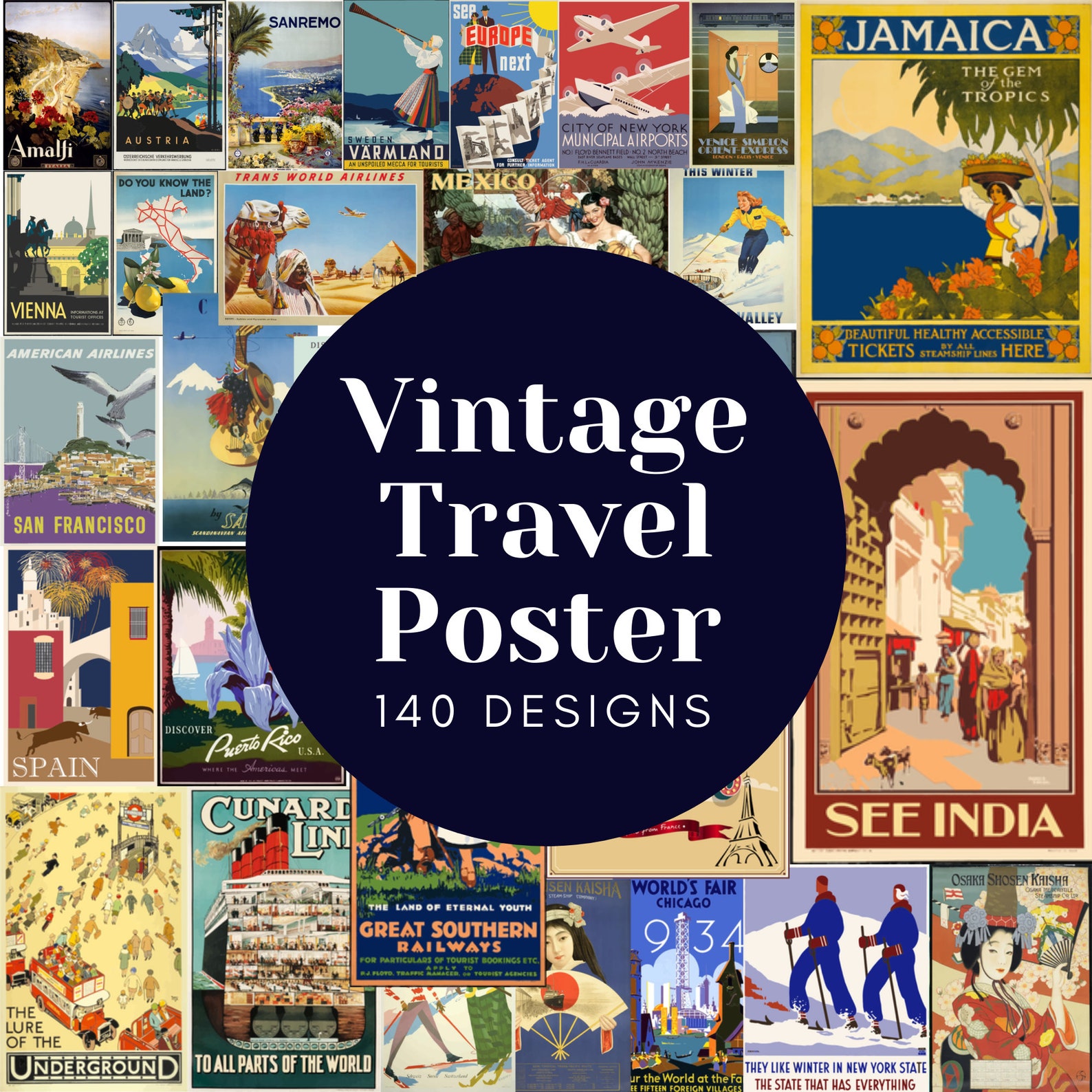 272 Vintage Travel Posters / SVG Vintage Travel Poster / Vintage Poster ...