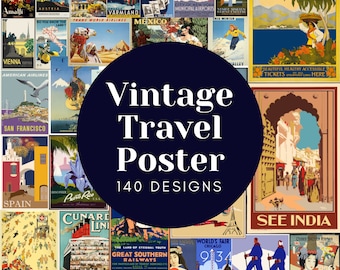 140 Vintage Travel Posters / SVG Vintage Travel Poster / Vintage Poster / Vintage Travel / Vintage / Travel Poster / Travel Source
