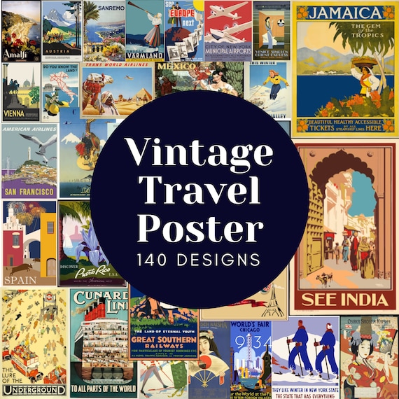Download 140 Vintage Travel Posters Svg Vintage Travel Poster Etsy