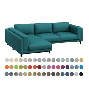 Sofá de 3 plazas Nockeby con fundas para chaise longue, fundas a medida para sofá Nockeby, fundas Nockeby, fundas para sofá Nockeby, funda para sofá Nockeby