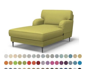 Custom Chaise Lounge Bezug für Stocksund Chaise Lounge, Bezug Bezug für Chaise Lounge, mehrfarbig, mehr als 500 Stoffoptionen, Stocksund Slipcover
