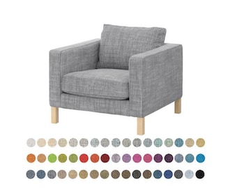 Housse De Canapé De Remplacement Pour IKEA Karlstad - Gris Foncé, Polyester, Lavable