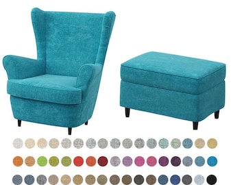 Custom cover for Strandmon Wing Chair, Custom made cover to fit Strandmon Wing Chair, Strandmon Slipcover, Strandmon, Strandmon Ottoman