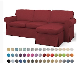 Cover for Ektorp 3 Seat with Chaise Lounge, Custom made to fit Ektorp , Ektorp Replacement Sofa Cover, Slipcover, Ektorp