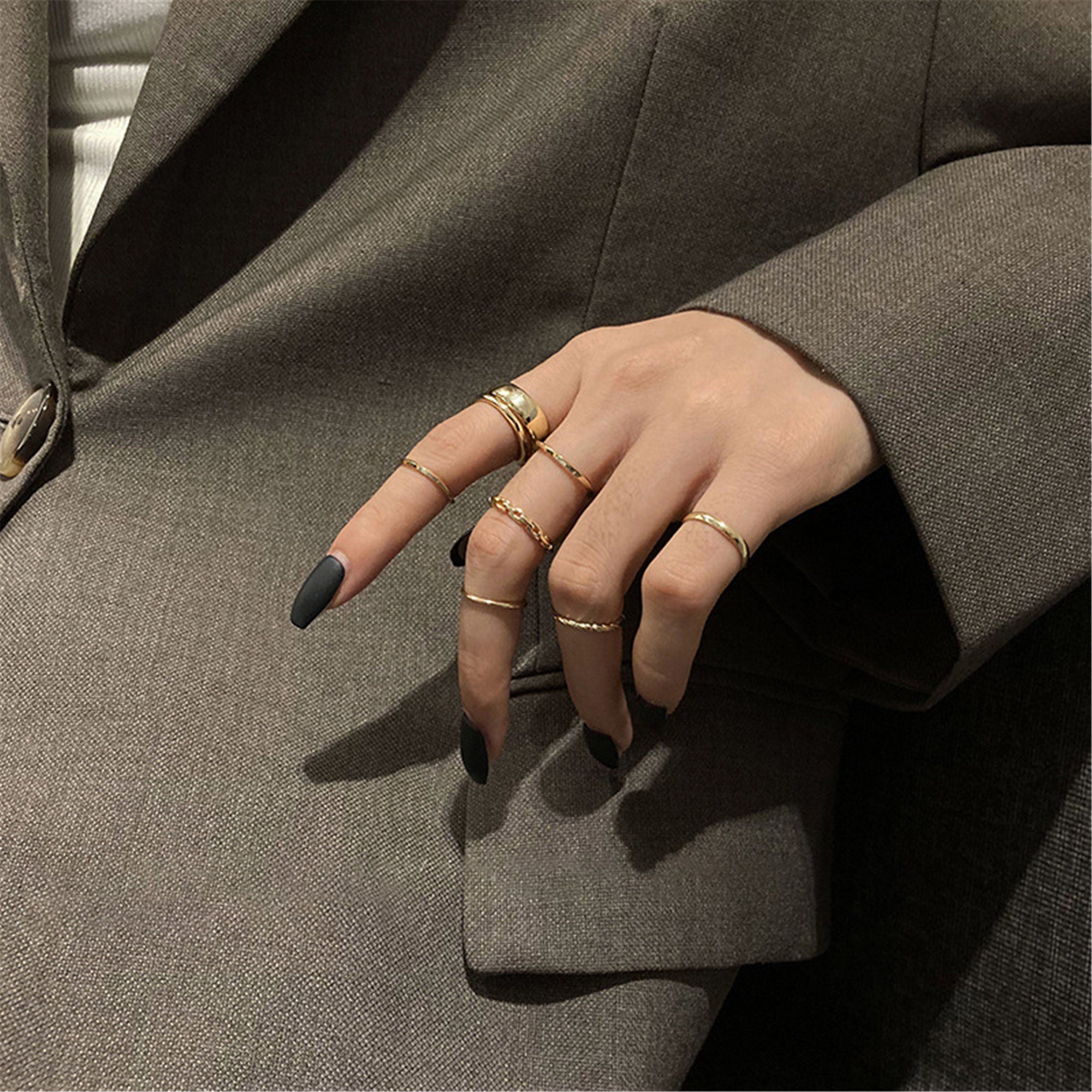 High Sense Suit Ring Minimalist Cold Wind Ins Fashion | Etsy