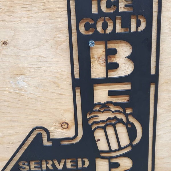 Ice cold beer sign