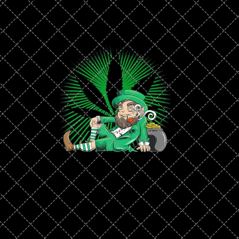 "shh" face coloring page Funny Weed Leprechaun Smoking St Patrick's Day Png | Etsy