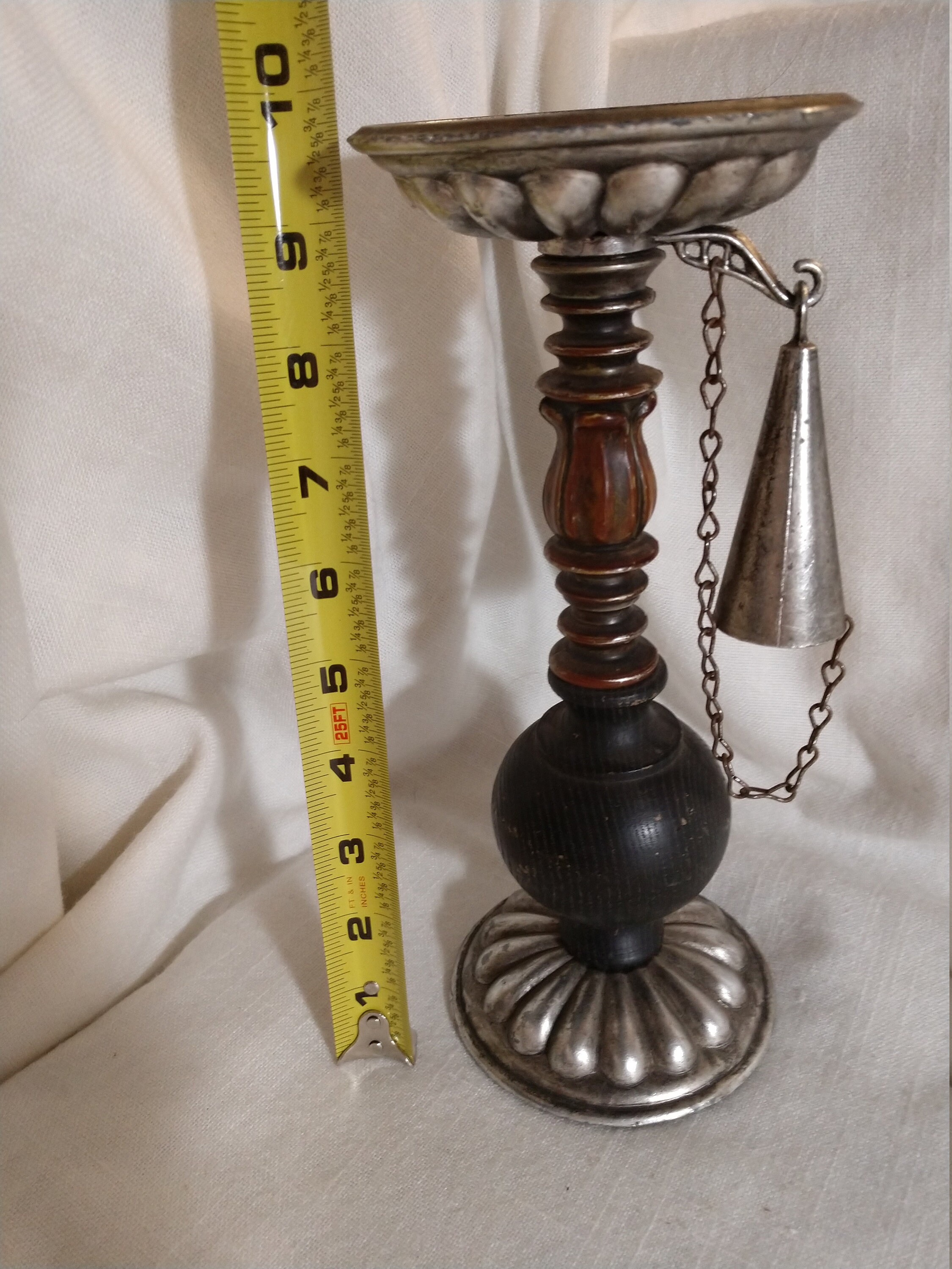 Vintage Dilly Metal and wood candle holder with attached Etsy