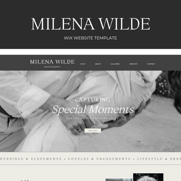 Wix Website Template |  Wix Photographer Template | Photographer Website Template | Website Design | Modern Wix Template | Wix Theme