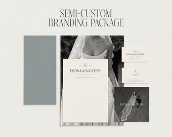 Paquete de marca semipersonalizada: logotipo personalizable, submarca, tablero de marca y activos / identidad de marca